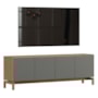 Rack Bancada Barcelona 180cm 2 Portas e 2 Gavetas Oak/Ferrolack - Finestra Móveis