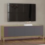Rack Bancada Barcelona 180cm 2 Portas e 2 Gavetas Tauari/Concret - Finestra Móveis