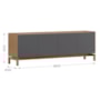 Rack Bancada Barcelona 180cm 2 Portas e 2 Gavetas Tauari/Concret - Finestra Móveis