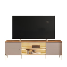 Rack Bancada Brasilia Grigio Fosco/Canela para TV até 75” - Mobler