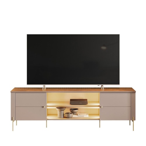Rack Bancada Brasilia Grigio Fosco/Canela para TV até 75” - Mobler
