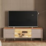 Rack Bancada Brasilia Grigio Fosco/Canela para TV até 75” - Mobler
