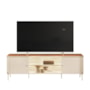 Rack Bancada Brasilia Off White/Canela para TV até 75” - Mobler