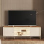 Rack Bancada Brasilia Off White/Canela para TV até 75” - Mobler