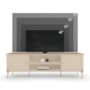 Rack Bancada Brasilia Off White/Canela para TV até 75” - Mobler