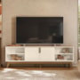 Rack Bancada Campinas Off White/Amêndoa para TV até 75" - Mobler
