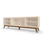 Rack Bancada Campinas Off White/Amêndoa para TV até 75" - Mobler
