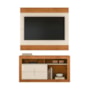 Rack Bancada com Painel Búzios Off White/Canela para TV até 55” - Mobler