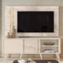 Rack Bancada com Painel Cronos Calacata/Off White para TV até 60” - Madetec