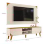 Rack Bancada com Painel Duna Cinamomo/Off White para TV até 65” - Madetec