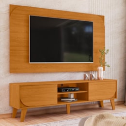 Rack Bancada com Painel Duna Cinamomo para TV até 65” - Madetec