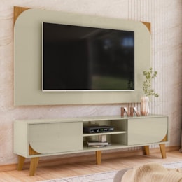 Rack Bancada com Painel Duna Cumaru/Opala para TV até 65” - Madetec 