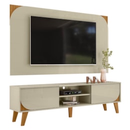 Rack Bancada com Painel Duna Cumaru/Opala para TV até 65” - Madetec 