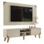 Rack Bancada com Painel Duna Cumaru/Opala para TV até 65” - Madetec 