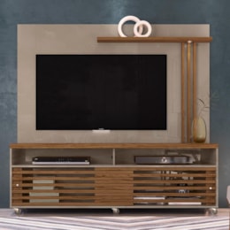 Rack Bancada com Painel Frizz Fendi/Naturale para TV até 65” - Madetec