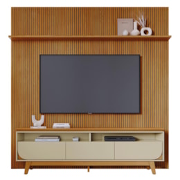 Rack Bancada com Painel Luna Cumaru/Opala para TV até 75” - Madetec Rack Bancada com Painel Luna Cumaru/Opala para TV até 75” - Madetec