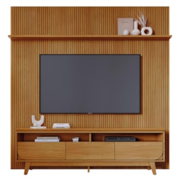 Rack Bancada com Painel Luna Cumaru para TV até 75” - Madetec Rack Bancada com Painel Luna Cumaru para TV até 75” - Madetec