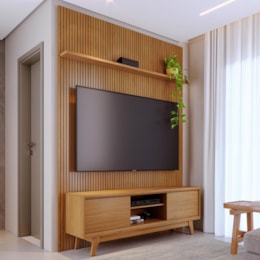 Rack Bancada com Painel Milo Cumaru para TV até 75” - Madetec Rack Bancada com Painel Milo Cumaru para TV até 75” - Madetec