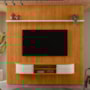 Rack Bancada com Painel New Bugatti Cinamomo/Off White para TV até 75” - Madetec