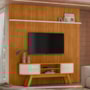 Rack Bancada com Painel New Laguna Cinamomo/Off White para TV até 75” - Madetec