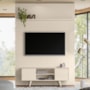 Rack Bancada com Painel New Panorama Calacata/Off White para TV até 75” - Madetec