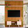 Rack Bancada com Painel New Panorama Cinamomo/Off White para TV até 75” - Madetec