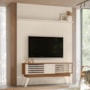 Rack Bancada com Painel New Premium Naturale/Off White para TV até 75” - Madetec