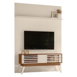 Rack Bancada com Painel New Premium Naturale/Off White para TV até 75” - Madetec Rack Bancada com Painel New Premium Naturale/Off White para TV até 75” - Madetec