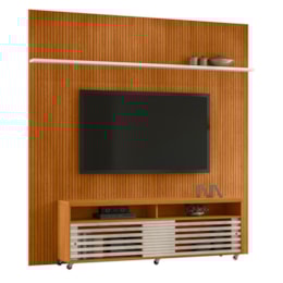 Rack Bancada com Painel New Prestige Cinamomo/Off White para TV até 75” - Madetec