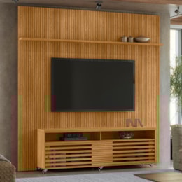 Rack Bancada com Painel New Prestige Cumaru para TV até 75” - Madetec Rack Bancada com Painel New Prestige Cumaru para TV até 75” - Madetec