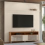 Rack Bancada com Painel New Prestige Naturale/Off White para TV até 75” - Madetec