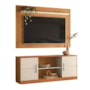 Rack Bancada com Painel Palmas Canela/Off White para TV até 60” - Mobler