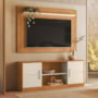 Rack Bancada com Painel Palmas Canela/Off White para TV até 60” - Mobler
