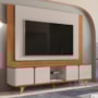 Rack Bancada com Painel Suspenso Roma 217cm Cedro/Off White para TV até 60” - Casa D
