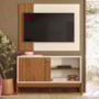 Rack Bancada com Painel Wood 120cm Cinamomo Mel/Off White para TV até 42” - Mobler