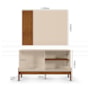 Rack Bancada com Painel Wood Canela/Off White para TV até 42” - Mobler