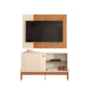 Rack Bancada com Painel Wood Pérola Metalizado/Canela para TV até 42” - Mobler