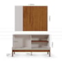 Rack Bancada com Painel Wood Pérola Metalizado/Canela para TV até 42” - Mobler