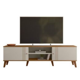 Rack Bancada Denver 180cm Off White/Nature para TV até 75” - Peternella Móveis