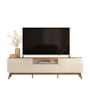 Rack Bancada Diadema Off White/Canela para TV até 75” - Mobler
