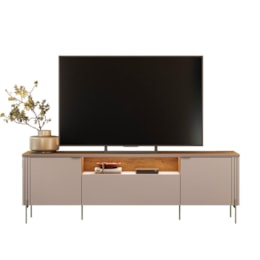 Rack Bancada Dourados Grigio Fosco/Canela para TV até 75” - Mobler