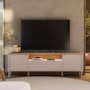 Rack Bancada Dourados Grigio Fosco/Canela para TV até 75” - Mobler