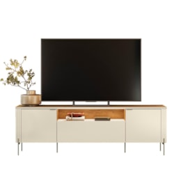 Rack Bancada Dourados Off White/Canela para TV até 75” - Mobler