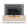 Rack Bancada Dourados Off White/Canela para TV até 75” - Mobler