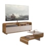 Rack Bancada e Mesa de Centro Atlanta Nature/Sand para TV até 65” – Delmarco Móveis