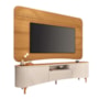 Rack Bancada Elara com Painel Suspenso Armony Cinamomo/Off White para TV até 80” – HB Móveis