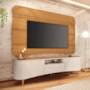 Rack Bancada Elara com Painel Suspenso Armony Cinamomo/Off White para TV até 80” – HB Móveis