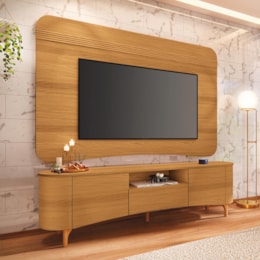 Rack Bancada Elara com Painel Suspenso Armony Cinamomo para TV até 80” – HB Móveis