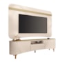 Rack Bancada Elara com Painel Suspenso Armony Off White/Champanhe para TV até 80” – HB Móveis