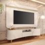 Rack Bancada Elara com Painel Suspenso Armony Off White/Champanhe para TV até 80” – HB Móveis